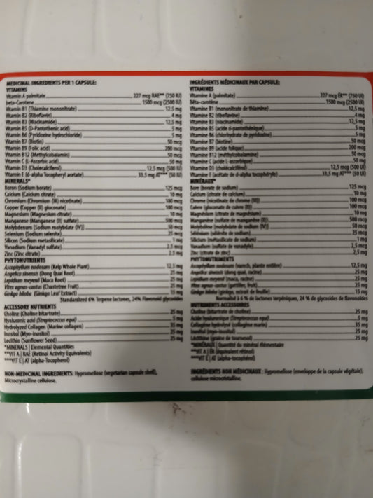 Multivitamins for women over 50 years old. NPN # 80105302